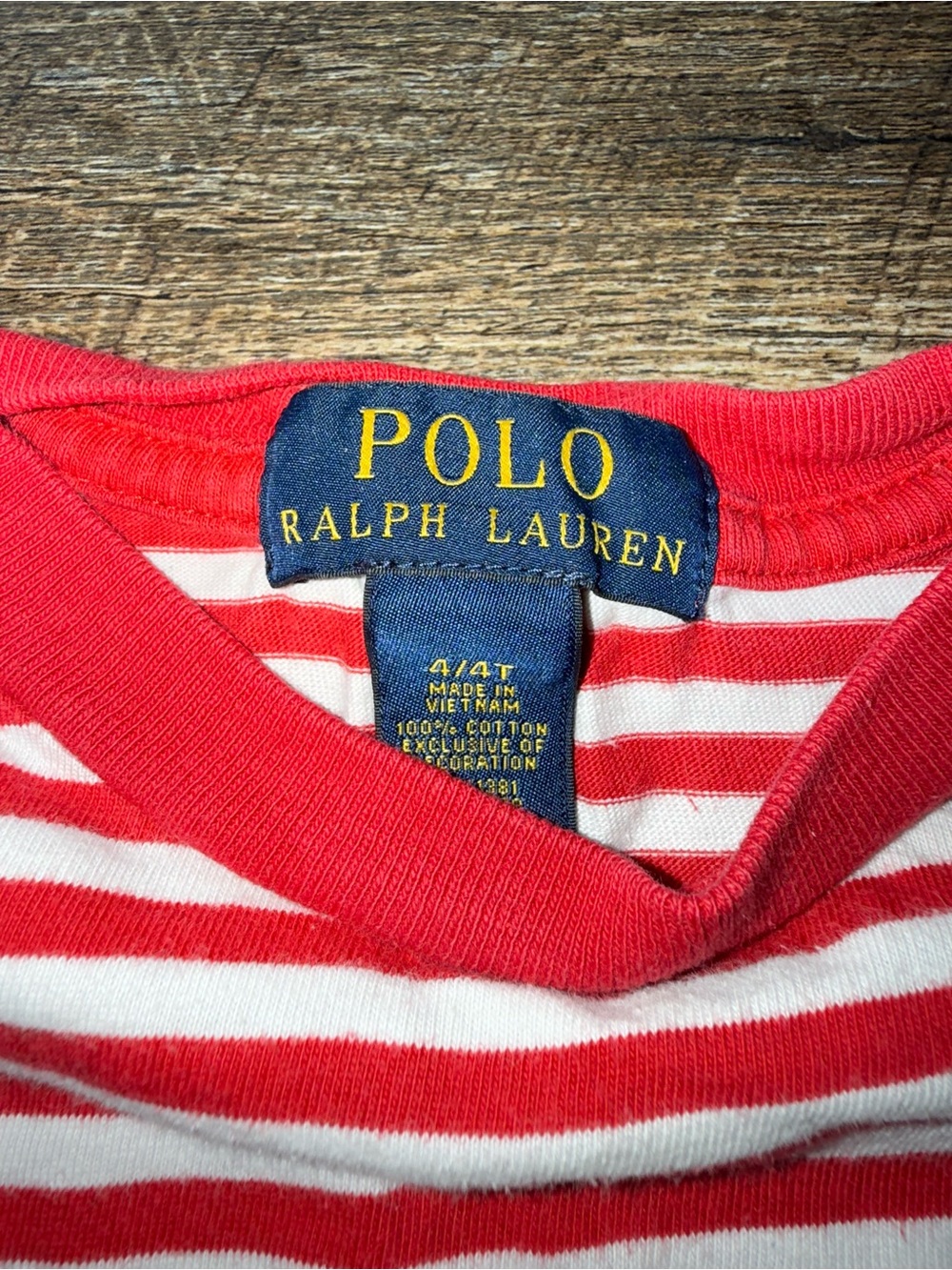 Polo by Ralph Lauren Red & White Striped Short Sleeve Tee - Picture 2 of 2